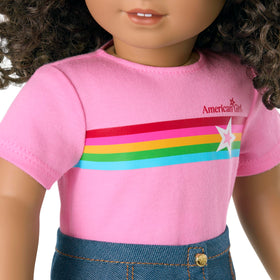 American Girl Truly Me white tee with multicolored star print for versatile outfits