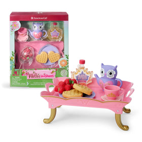 American Girl WellieWishers breakfast tray over doll lap for pretend meals