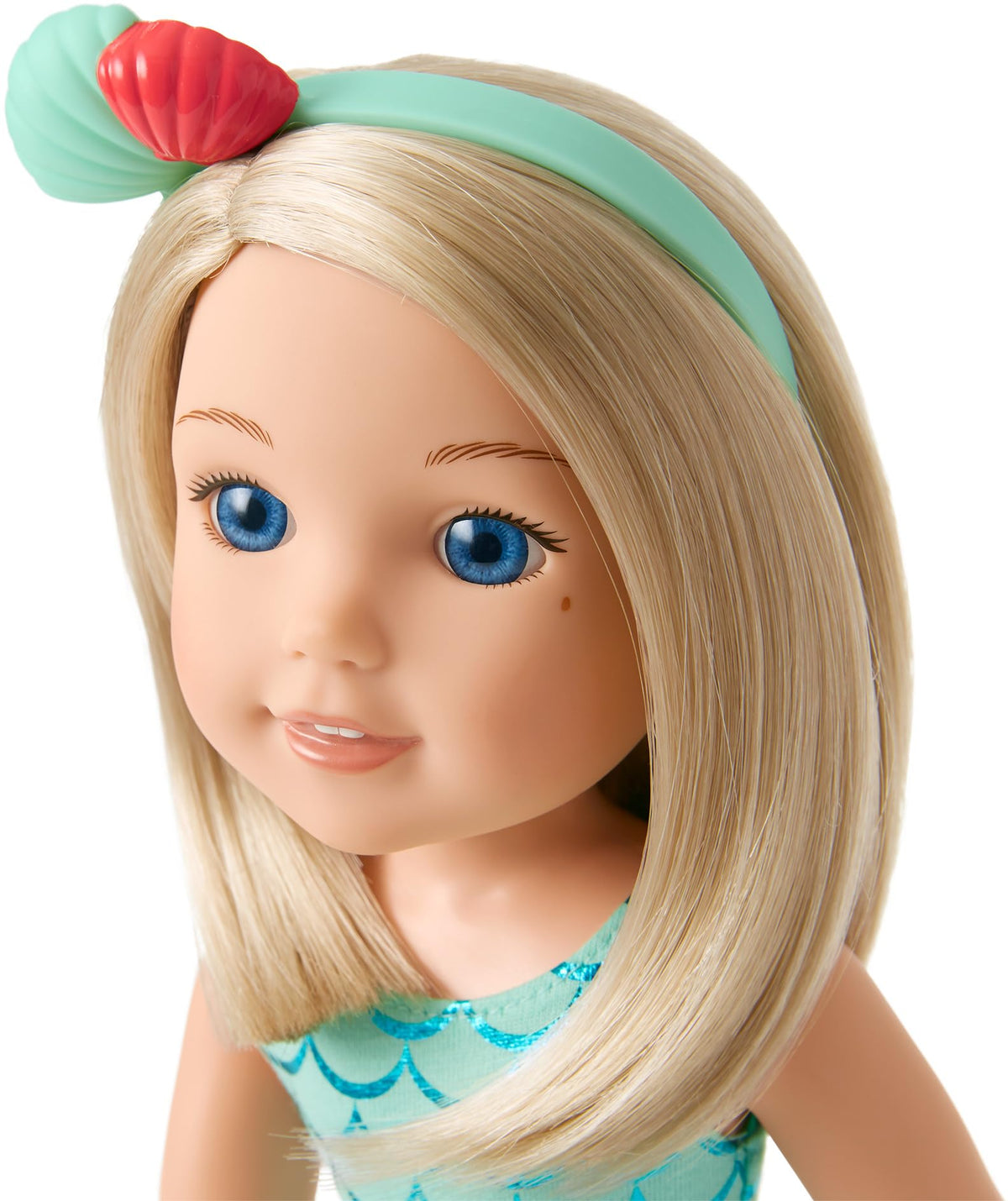 American Girl WellieWishers Camille doll with sea-blue mermaid skirt for ocean storytelling