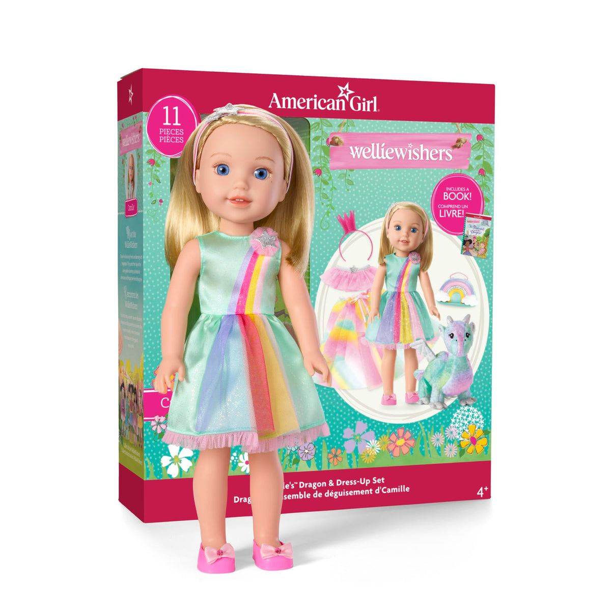 American Girl WellieWishers Camille rainbow purse—colorful accessory for creative looks.