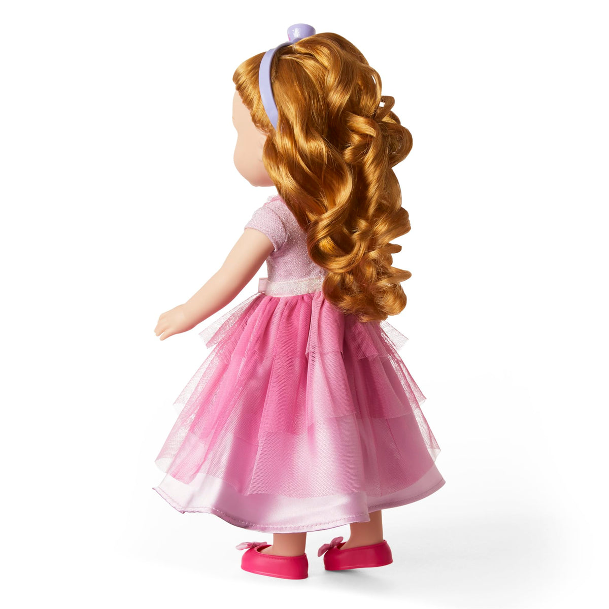 American Girl WellieWishers pink ballet flats with ribbon bows