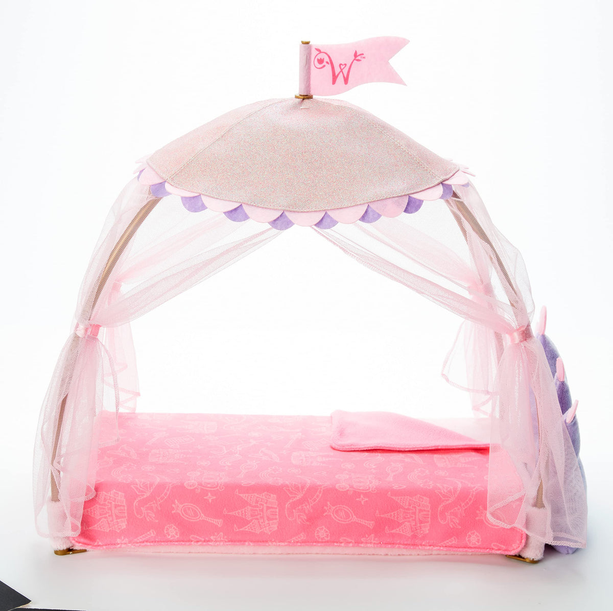 American Girl WellieWishers canopy with sparkly canopy for immersive pretend play.