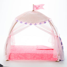 American Girl WellieWishers canopy with sparkly canopy for immersive pretend play.