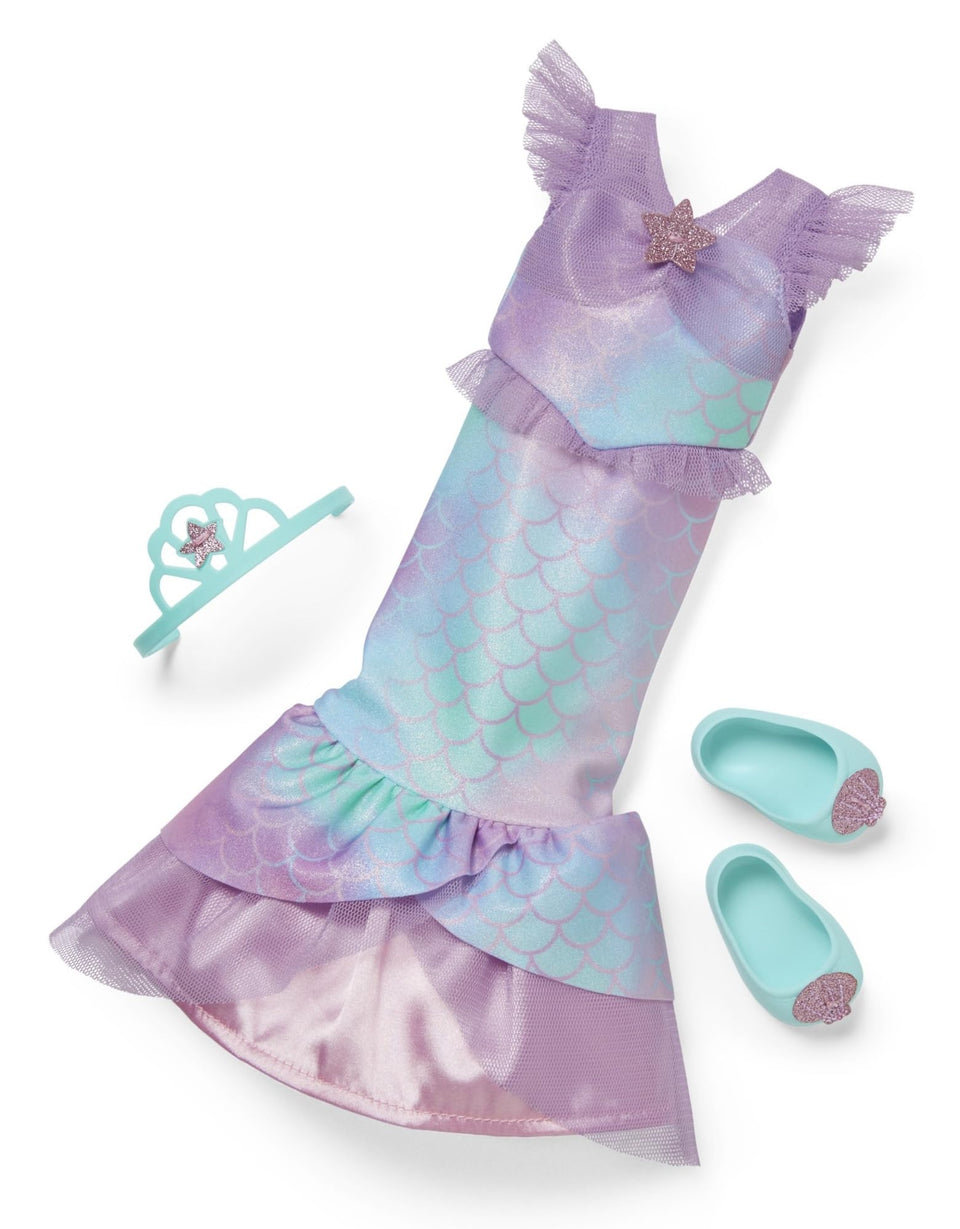 American Girl WellieWishers sparkly mermaid dress two-ways for versatile dress-up play.