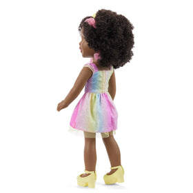 Wesley dress set with pastel ombre fabric, headband, and shoes for fashion storytelling
