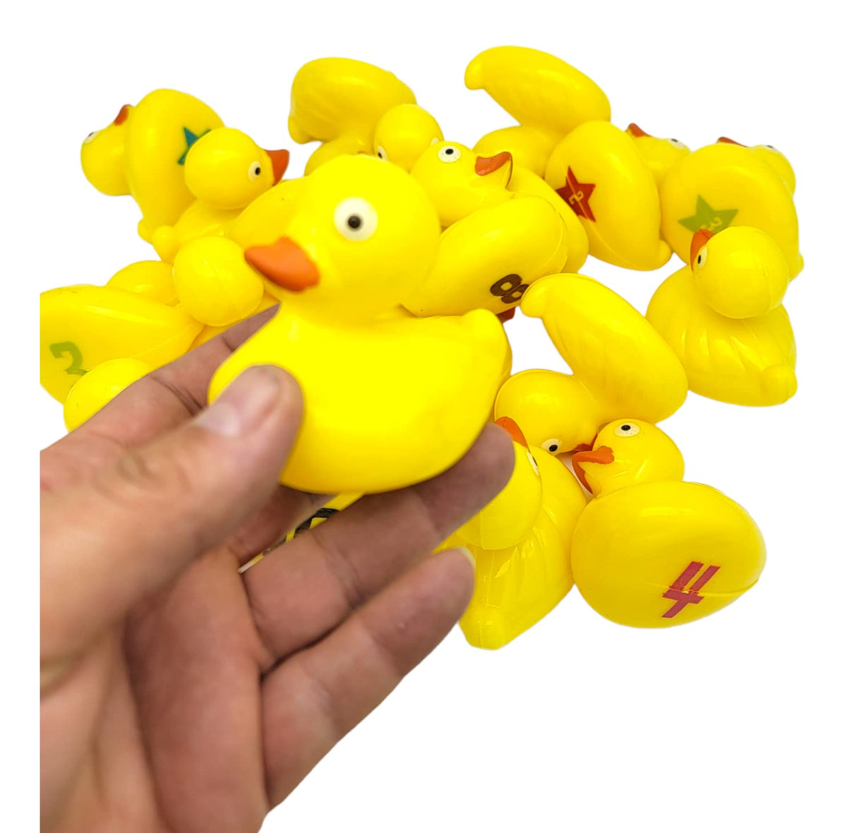 Cheerful yellow ducks enhancing any bath, pool, or pond game