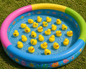 American Wit Yellow Duckies with weighted bases stay upright for water games