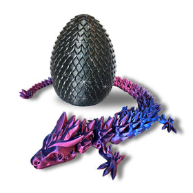 Amerimaker 20-inch articulated dragon, front view, showcasing smooth movement for fidget play.