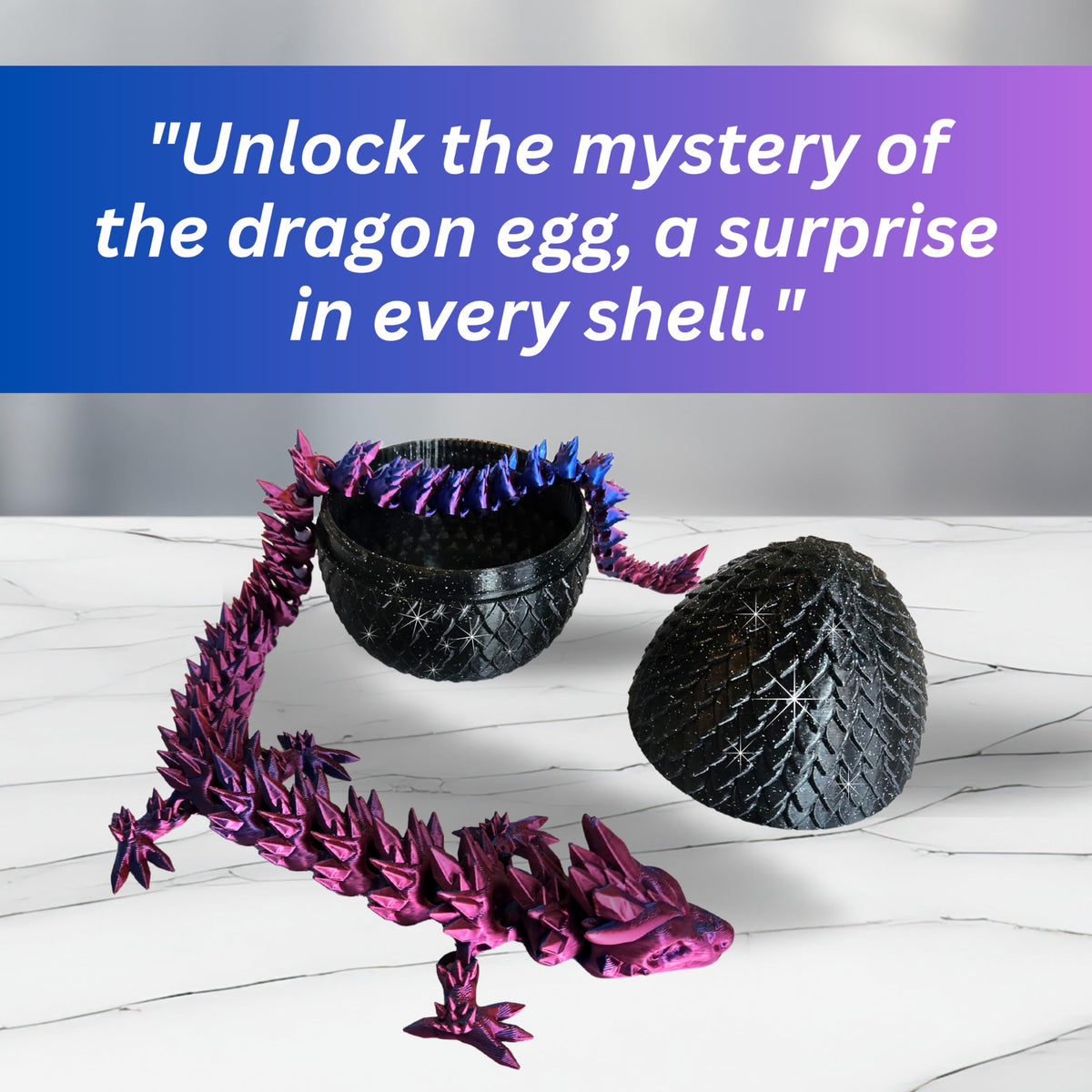 Amerimaker dragon on display stand emphasizes premium craftsmanship and collectible appeal.