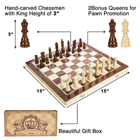 AMERO-US chess pieces with storage slots for tidy organization.