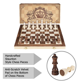 AMERO-US handmade wooden chess pieces with smooth finish.