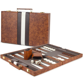 AMEROUS backgammon board opened on table for play with family