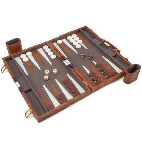 AMEROUS leather case protecting the backgammon board during travel