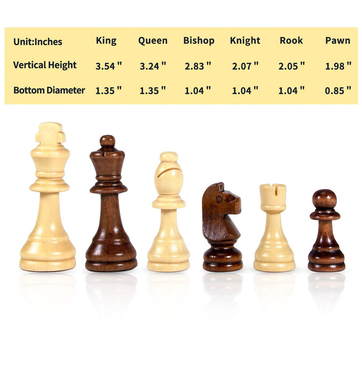 AMEROUS anti-scratch bottom protects your chessboard surface.