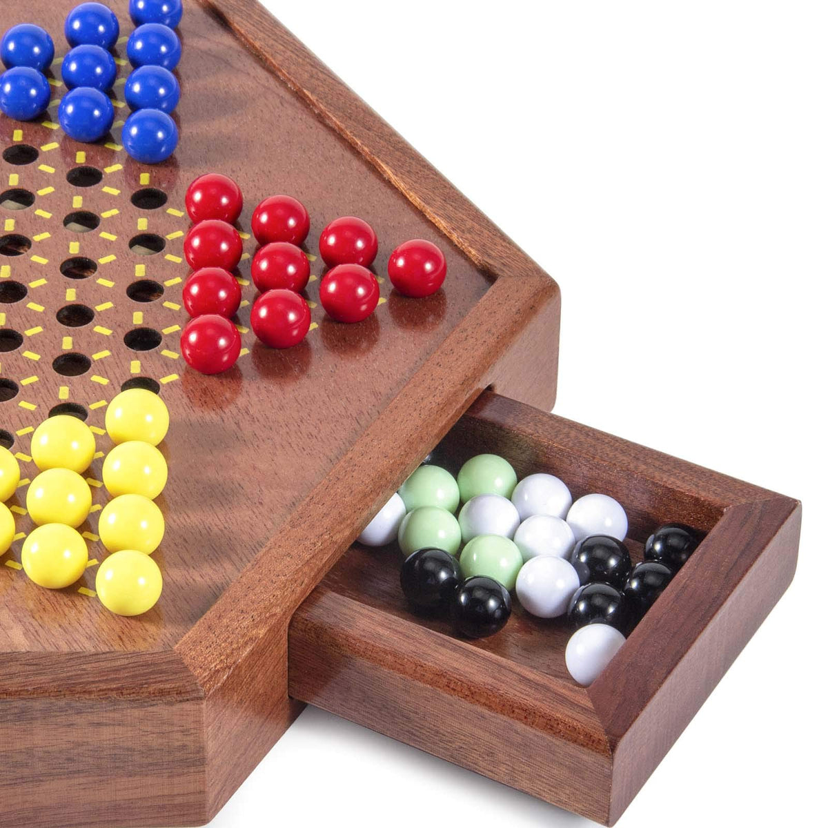 AMEROUS storage drawer keeps marbles organized during fast-paced games.