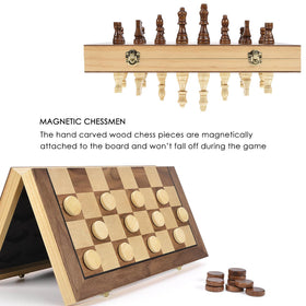 AMEROUS magnetic chess pieces closeup showing stable magnetic bases for smooth play