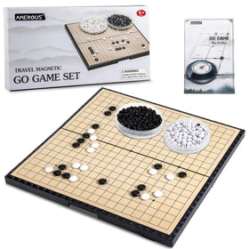 AMEROUS magnetic Go board folded for compact travel and quick setup.