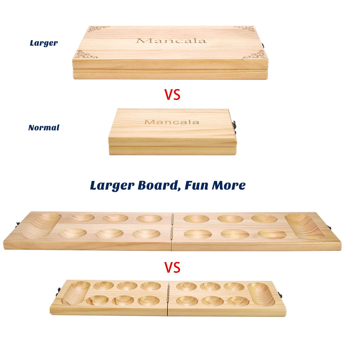 Wooden AMEROUS board made from rubber wood with sturdy finish