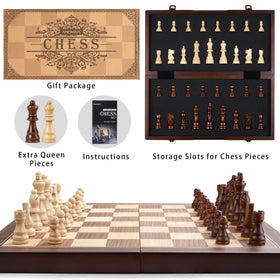 AMEROUS portable chess set ideal for travel, picnics, and family gatherings.