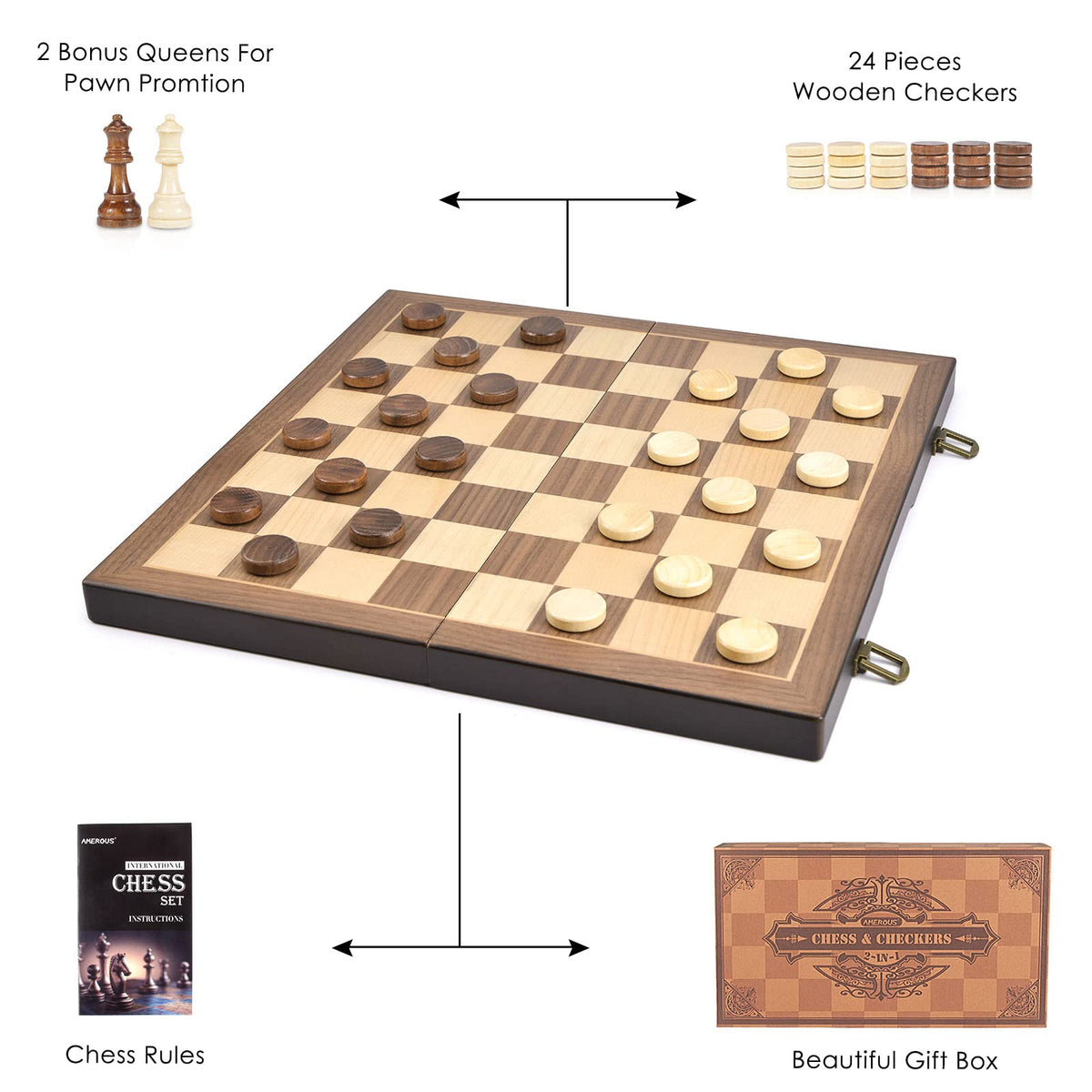 Amerous premium wood material with natural grain and refined finish.