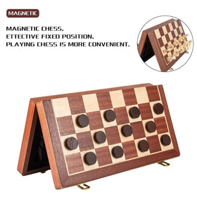 AMEROUS wooden checkers pieces close-up shows smooth finish.