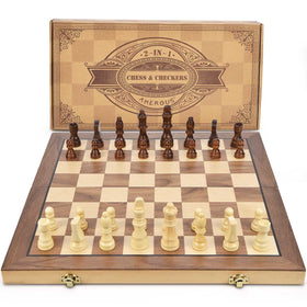 AMEROUS wooden checkers pieces display durable design for quick practice