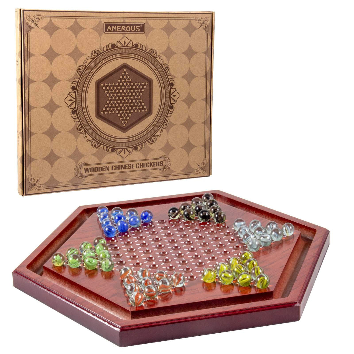 AMEROUS wooden board with natural grain for durable family play.