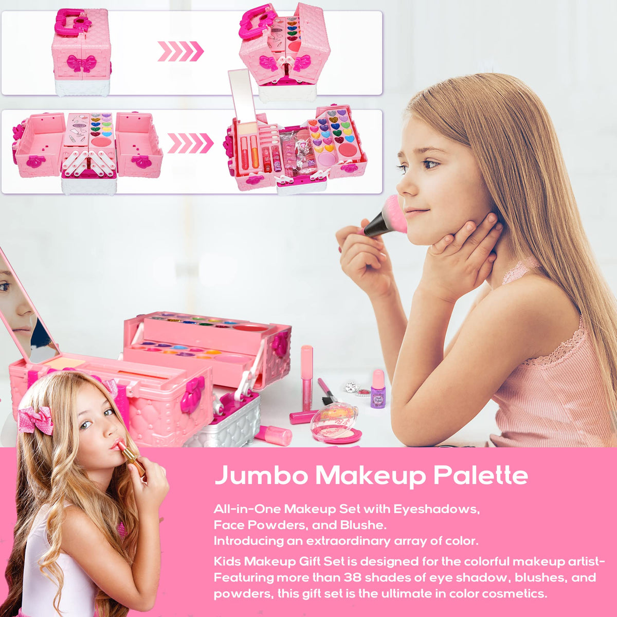 Amerrly foldable purse-style makeup case for easy transport