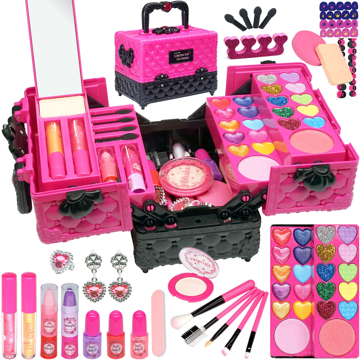 Amerrly Kids Makeup Kit front case, compact storage for easy organization