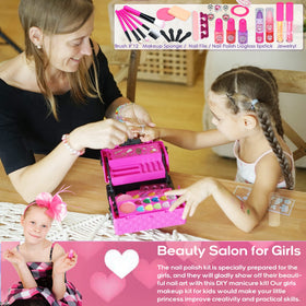 Amerrly Kids Makeup Kit includes brushes and dress-up accessories for play
