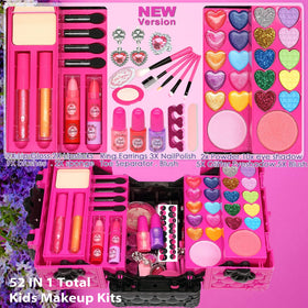 Amerrly Kids Makeup Kit open with multiple compartments and mirror for organized play