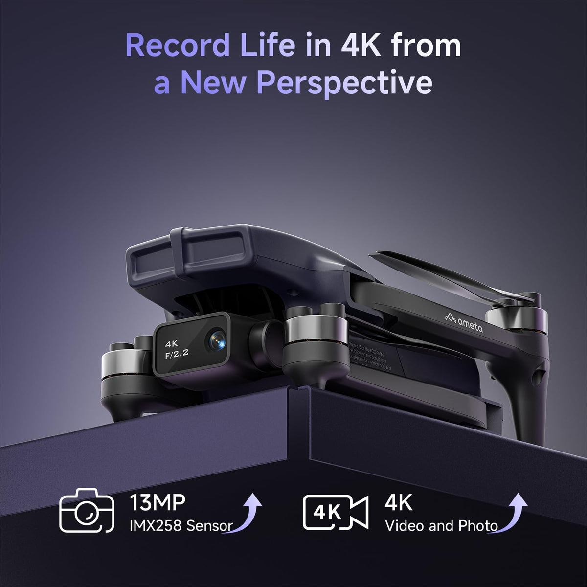 Ameta S20 Pro drone with 5G WiFi FPV up to 300m.