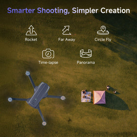 One-button takeoff and landing with altitude hold for easy piloting.