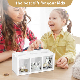 Ameuphercy piggy bank magnetic lid keeps coins secure while you save.