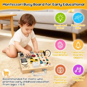 AMGAMGTS wooden busy board gears and wheels activity