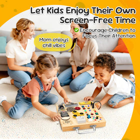 AMGAMGTS wooden busy board silky-smooth edges and safe design