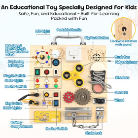 AMGAMGTS wooden busy board ideal toddler play and exploration