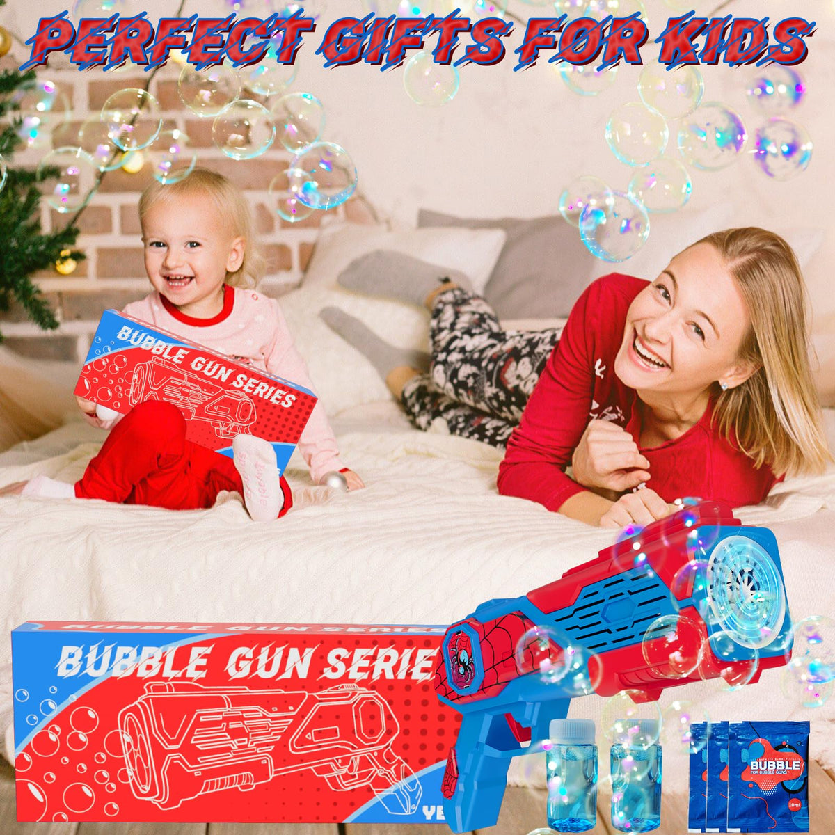 Amiabling outdoor bubble-play setup allows quick party-ready entertainment