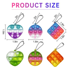 amicbng BPA-free silicone pop keychain emphasizes safe tactile fun and portability.