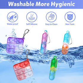 Amicbng bulk pop keychain party favors for celebrations and classroom prizes.