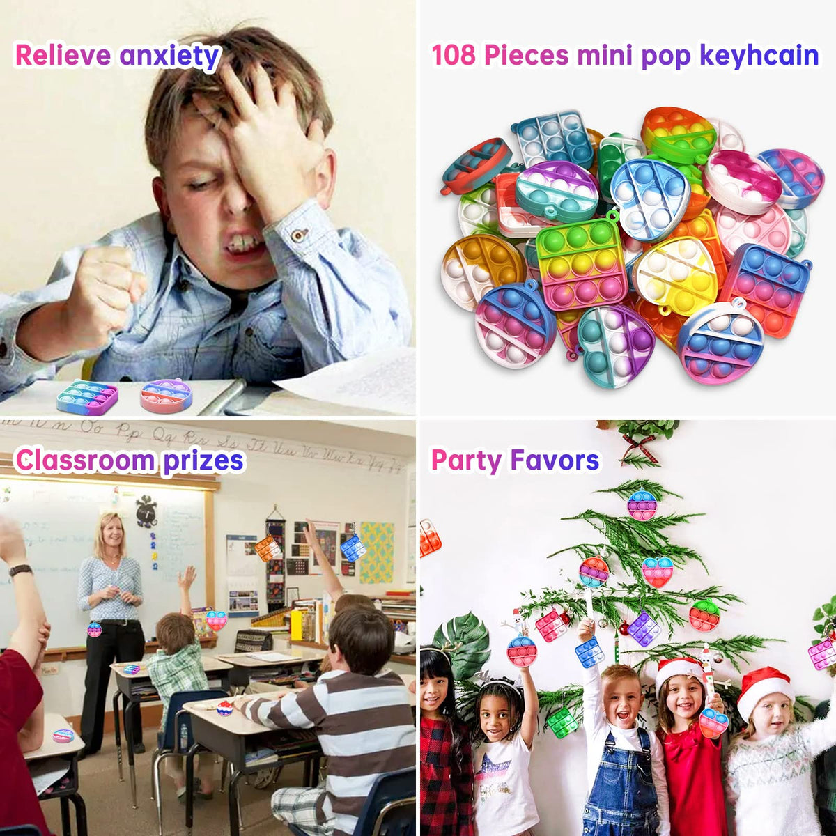 amicbng durable waterproof pop keychain suited for classroom prizes.