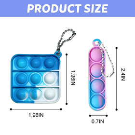 Amicbng mini pop keychains in varied colors for portable sensory play.