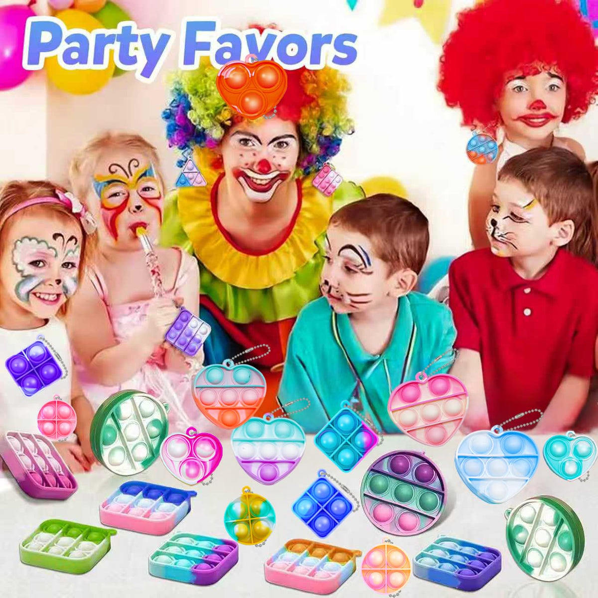 amicbng party favors set for birthdays and celebrations with small engaging toys.