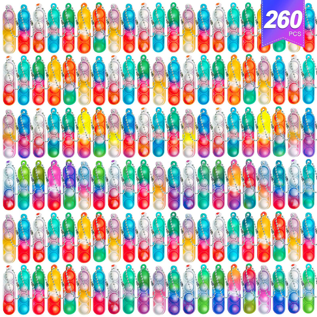 Amicbng pop keychain silicone squares for stress-relief play.