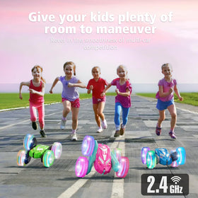 Amicool RC car uses a 2.4GHz remote for steady, responsive control.