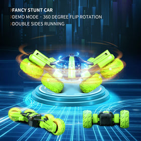 Amicool RC car dual-sided stunt in action for dynamic play sessions
