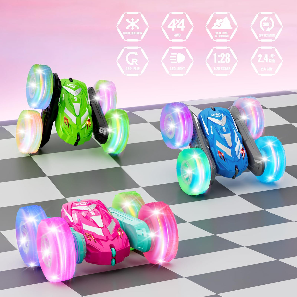 Amicool RC car night-drive visibility improves action tracking in low light.
