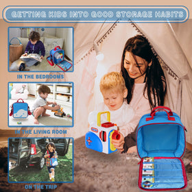 amiumuca carrying case with cute cloud pattern in red and blue