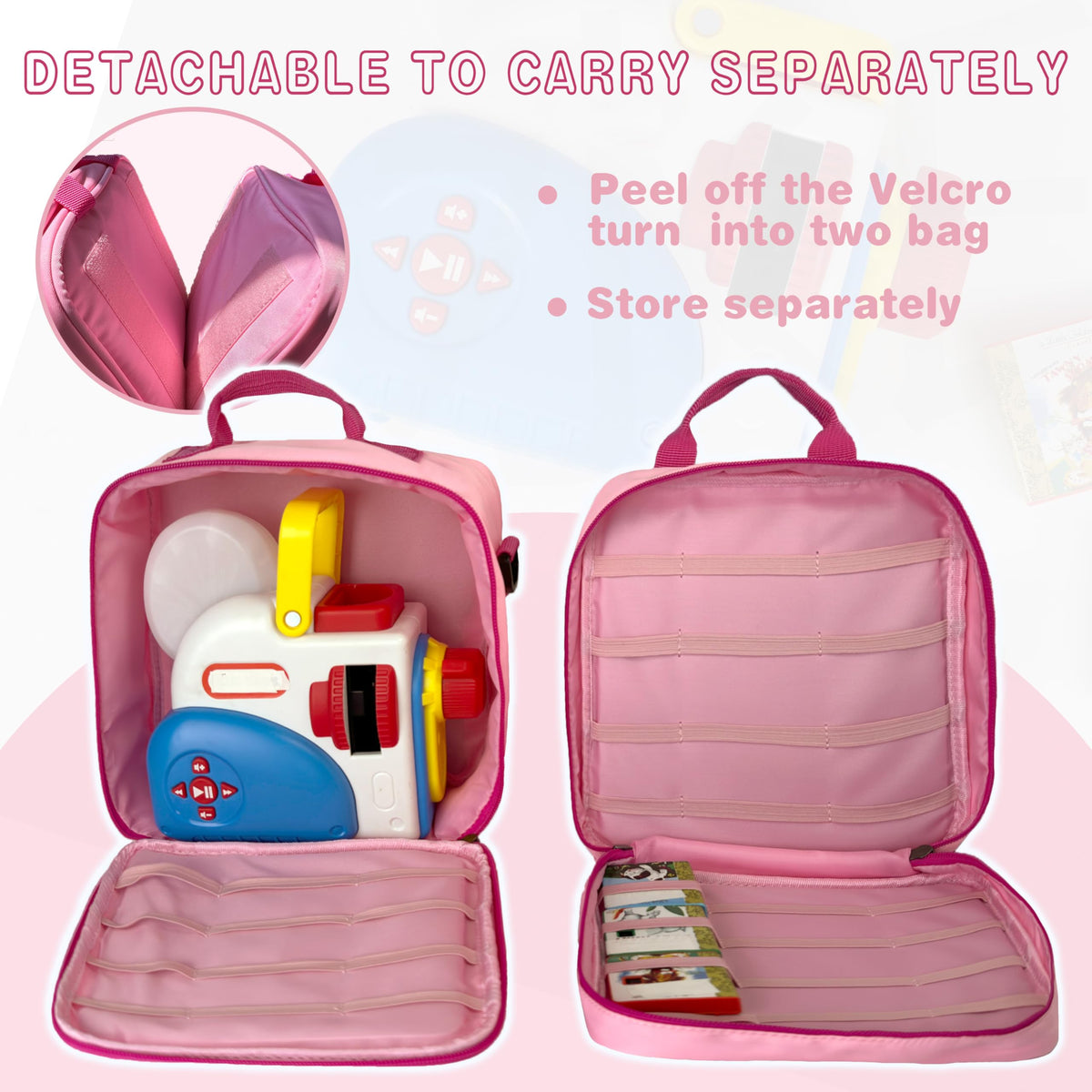 Amiumuca elastic straps secure story books for quick organization.