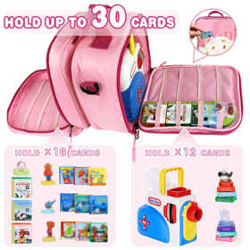Amiumuca carrying case offers massive storage for 36+ Little Tikes books on the go.